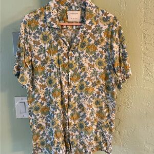 Denim & Flower Sunflower Print Casual Shirt